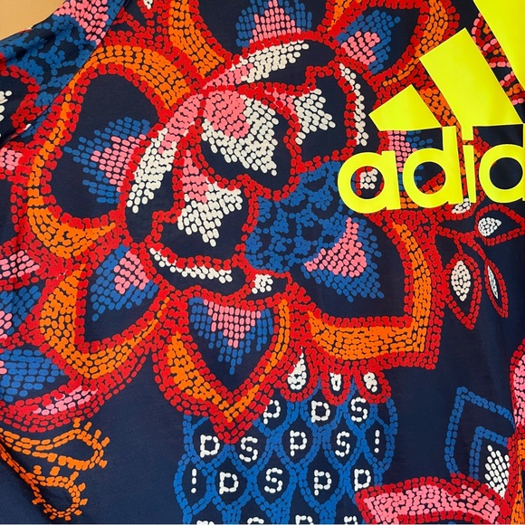 Farm Rio & Adidas Collaboration GFX Blue Tee Tropical Print Plus Size 4X - Picture 6 of 8